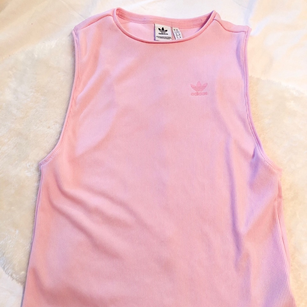 ADIDAS Ribbed Baby Pink Tank